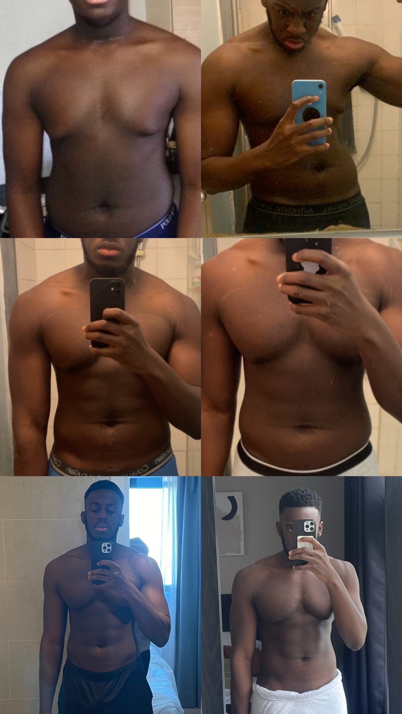 Glenn’s own fitness transformation, documented in photographs